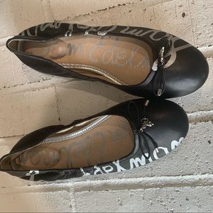 Sam Edelman Black with Silver writing Flats